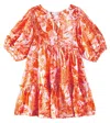 Poupette St Barth Aria Floral Dress In Orange
