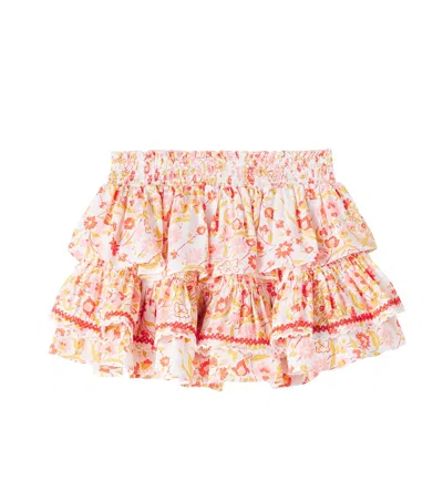 Poupette St Barth Kids' Ariane Floral Tiered Skirt