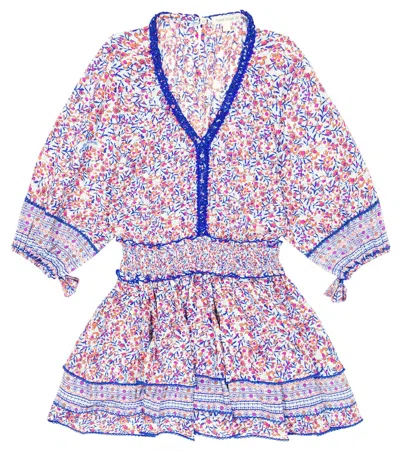 Poupette St Barth Kids' Ariel Floral Dress In Light Blue