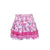 Poupette St Barth Ariel Mini Skirt Kids Pink Kookoo Bird In Multi