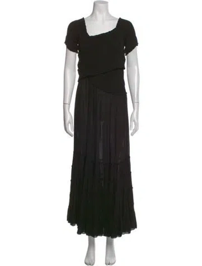 Pre-owned Poupette St Barth Asymmetrical Long Dress In Black