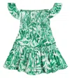 Poupette St Barth Aurora Floral Cotton Dress In Mint Tropical