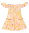 Poupette St Barth Aurora Floral Cotton Dress In Yellow Flower Mix