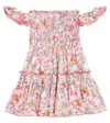 Poupette St Barth Aurora Floral Striped Cotton Dress In Pink