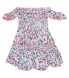 Poupette St Barth Aurora Printed Cotton Dress In Aqua Blueberry