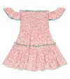 Poupette St Barth Aurora Printed Cotton Dress In Pink Anemone