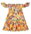 Poupette St Barth Aurora Printed Cotton Dress In Yellow Rugosa