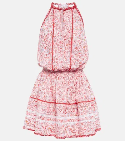 Poupette St Barth Ava Floral Minidress In Pink Magnolia