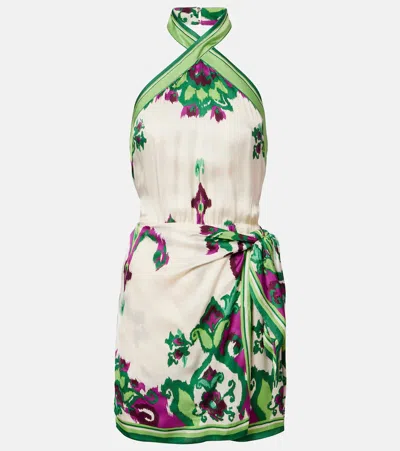 Poupette St Barth Aya Printed Halterneck Minidress In Multi
