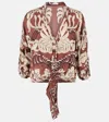 Poupette St Barth Azia Printed Top In Brown