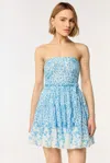 Poupette St Barth Bandeau Dress Christine In Blue Lazuli
