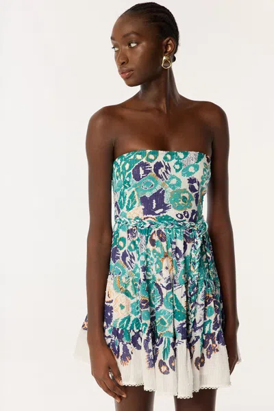 Poupette St Barth Bandeau Dress Christine In Blue Pencilleo