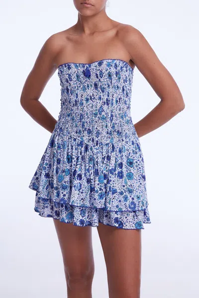 Poupette St Barth Bandeau Dress Triny In Blue