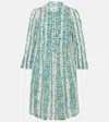 Poupette St Barth Bea Floral Cotton Minidress In Blue