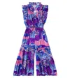 Poupette St Barth Belene Ruffled Jumpsuit In Blue