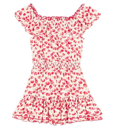 Poupette St Barth Kids' Bella Printed Ruffled Dress In White