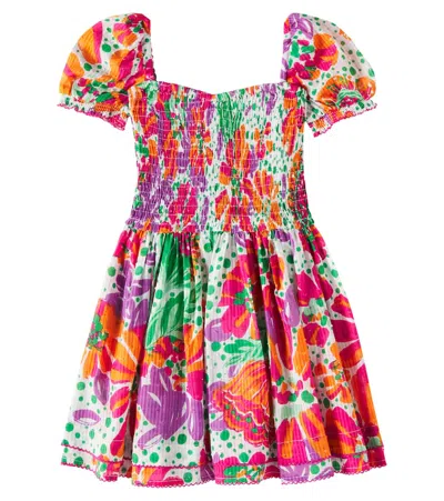 Poupette St Barth Kids' Bertha Floral Cotton Dress In Multicoloured