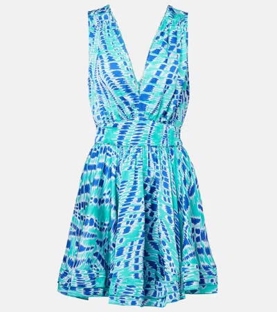 Poupette St Barth Bessie Printed Minidress In Blue