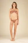 Poupette St Barth Bikini Top Vicky Lace Trimmed In Brown