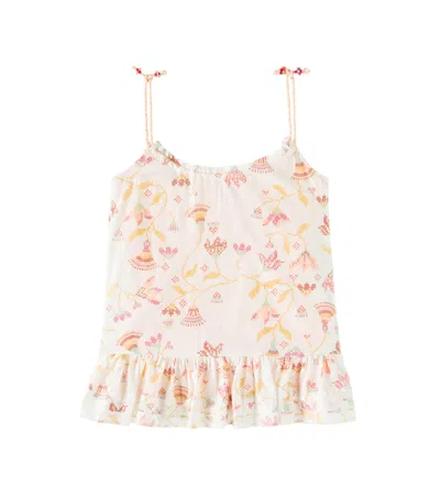 Poupette St Barth Kids' Billie Cotton-blend Lamé Dress In Pink