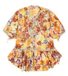 Poupette St Barth Bobo Floral Poncho In Yellow Rugosa