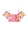Poupette St Barth Bonnie Printed Cotton Top In Multicoloured