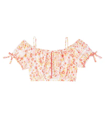 Poupette St Barth Kids' Bonny Floral Crop Top