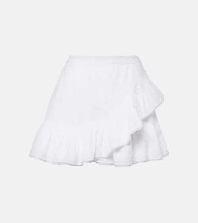 Poupette St Barth Bova Broderie Anglaise Cotton Miniskirt In White