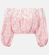 Poupette St Barth Cropped-top Bova Aus Einem Baumwollgemisch In Pink