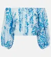 Poupette St Barth Bova Printed Off-shoulder Cotton Top In Multi