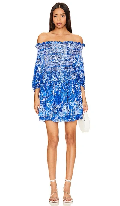 Poupette St Barth Britney Mini Dress In Blue Prairie