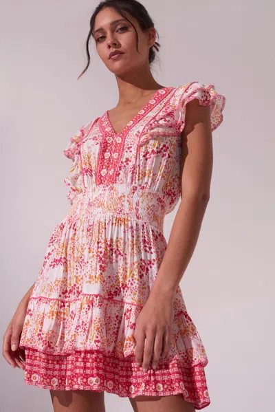 Poupette St Barth Butterfly Sleeve Dress In Floral Print