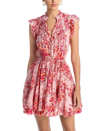 Poupette St Barth Callie Mini Dress In Pink Exotic Forest