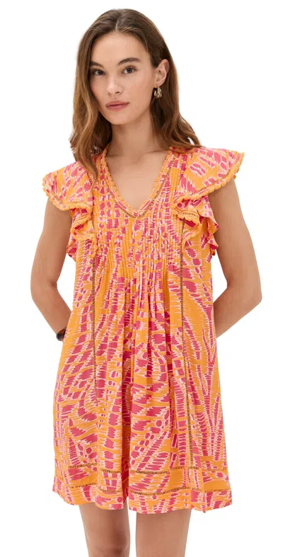 Poupette St Barth Camelia Mini Dress Yellow Kalina
