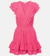 Poupette St Barth Camila Shirred Cotton Minidress