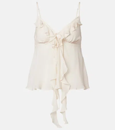 Poupette St Barth Camille Ruffled Camisole In White