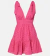 Poupette St Barth Cara Broderie Anglaise Cotton Minidress In Pink
