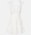 Poupette St Barth Cara Broderie Anglaise Cotton Minidress In Weiss