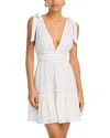 Poupette St Barth Cara Broderie Anglaise Cotton Minidress In White