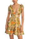Poupette St Barth Cara Printed Cotton Minidress In Green