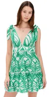 Poupette St Barth Mini Dress Cara In Green Himba