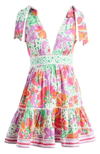 POUPETTE ST BARTH POUPETTE ST BARTH CARA PRINT RUFFLE COVER-UP MINIDRESS