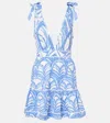 Poupette St Barth Cara Printed Minidress In Blue