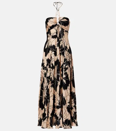 Poupette St Barth Carla Floral Halterneck Maxi Dress In Multi