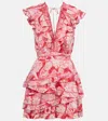 Poupette St Barth Carol Floral Satin Minidress In Multicoloured