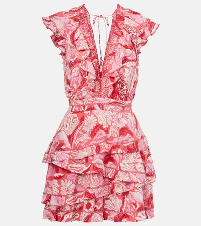 Poupette St Barth Carol Floral Satin Minidress In Multicoloured