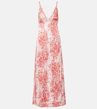 Poupette St Barth Cassandra Floral Maxi Dress In Pink