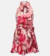 Poupette St Barth Cassandra Open-back Satin Minidress In Red