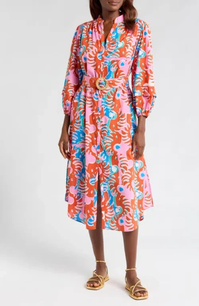 POUPETTE ST BARTH POUPETTE ST BARTH CATHY ABSTRACT PRINT COTTON COVER-UP SHIRTDRESS