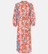 Poupette St Barth Cathy Printed Cotton Shirt Dress In Red
